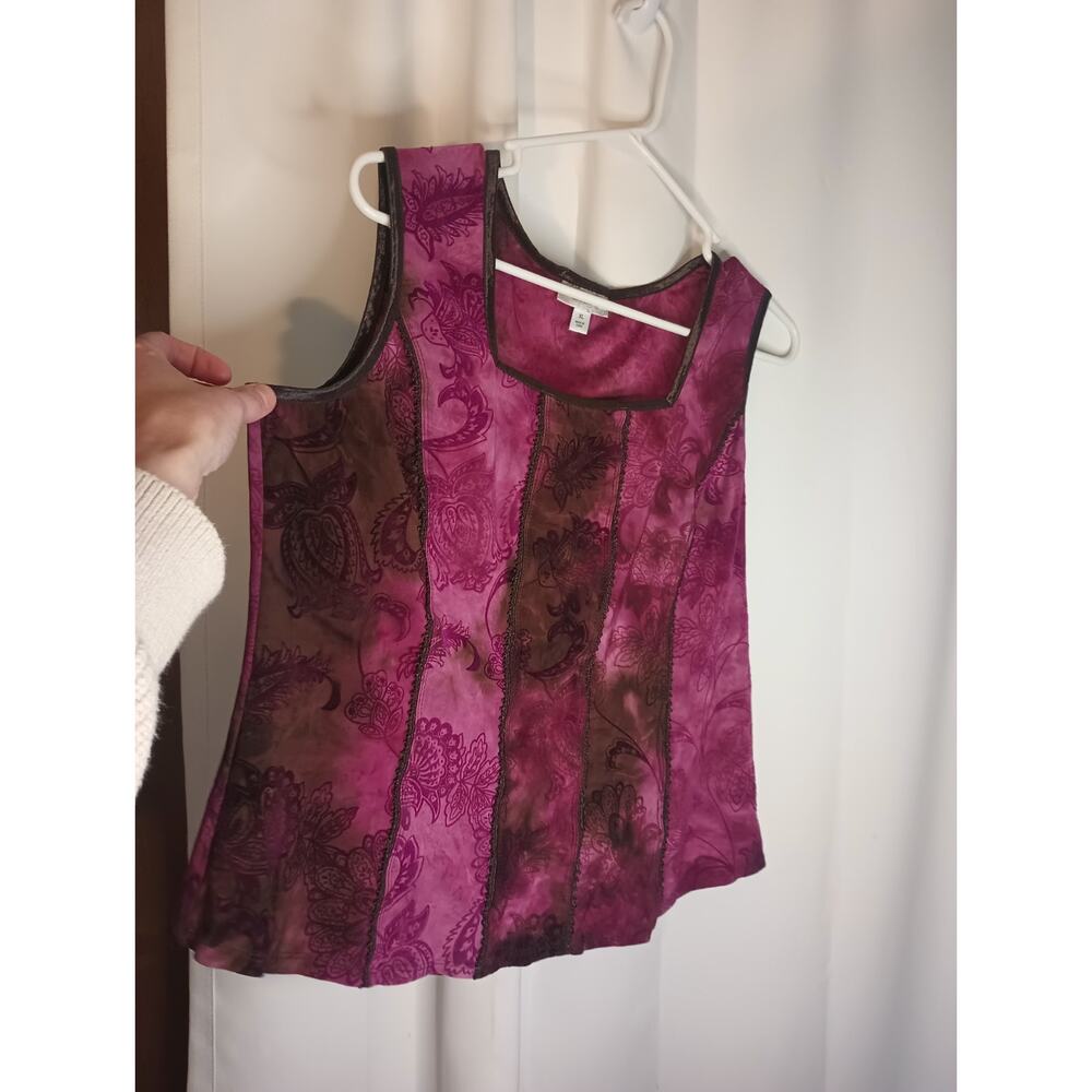 Dressbarn Womens Y2K Fairy Grunge Whimsigoth Velvet Burnout Tank Top XL - Picture 2 of 9